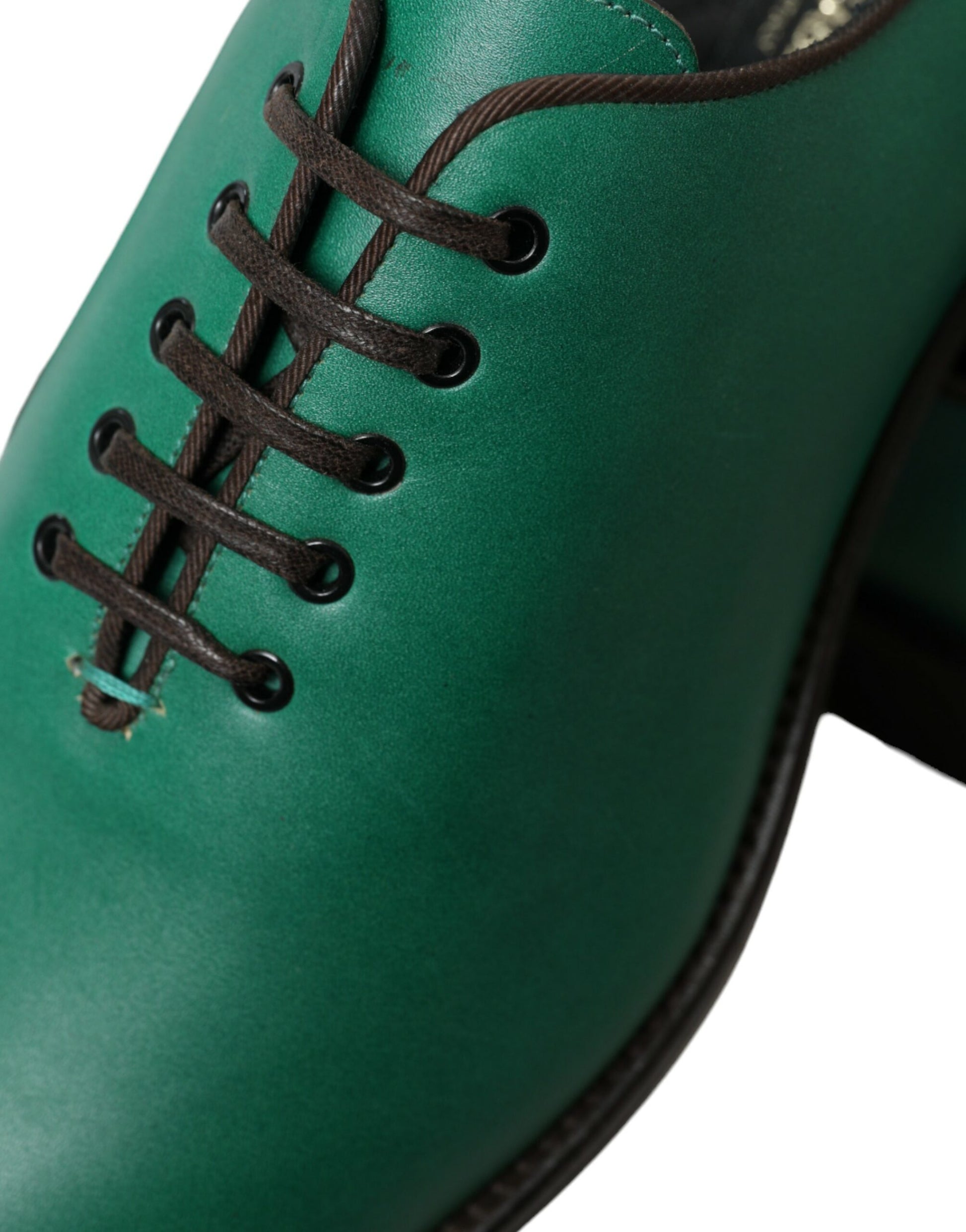 Elegante groene leren Oxford-schoenen