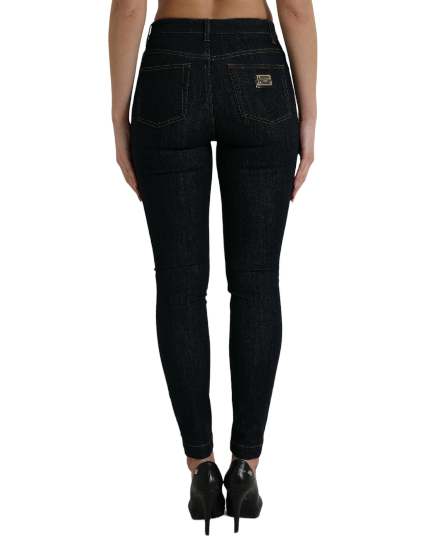 Strakke mid-waist stretch denim jeans