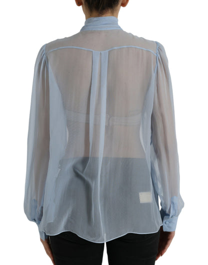 Elegante zijden blouse met lange mouwen