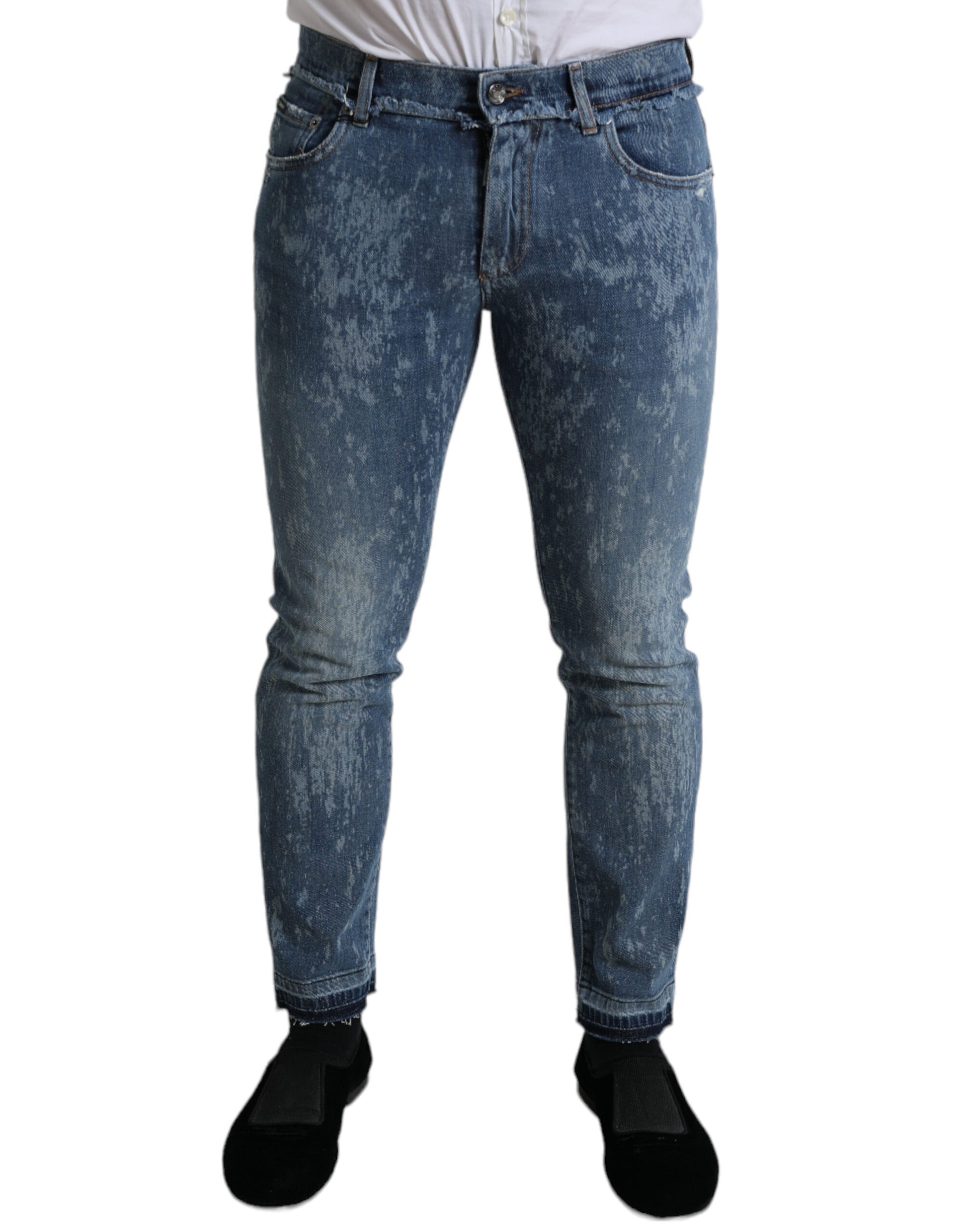 Chique blauwe skinny stretch denim jeans