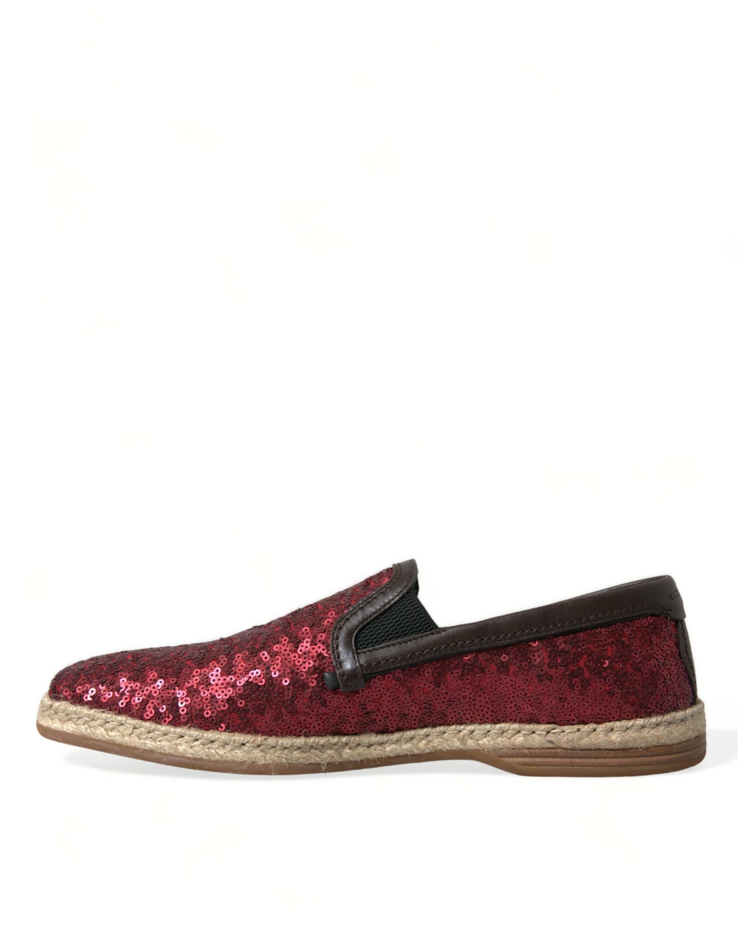 Rode leren loafers met pailletten