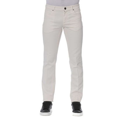 Witte katoenen herenjeans