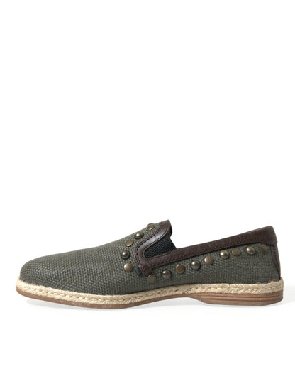 Canvas Loafer Pantoffel Schoenen met Studs