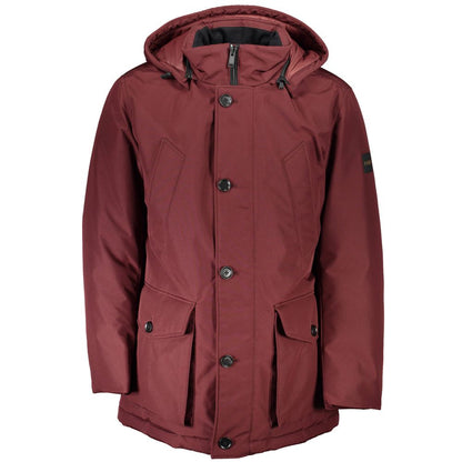 Red Polyester Men Jacket