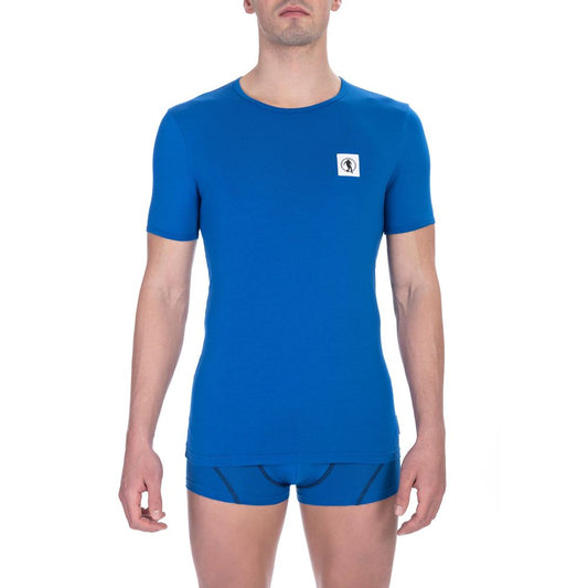 Blauw katoenen heren T-shirt