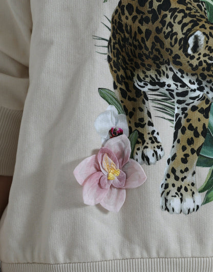 Elegant Jungle Print Crewneck Sweater