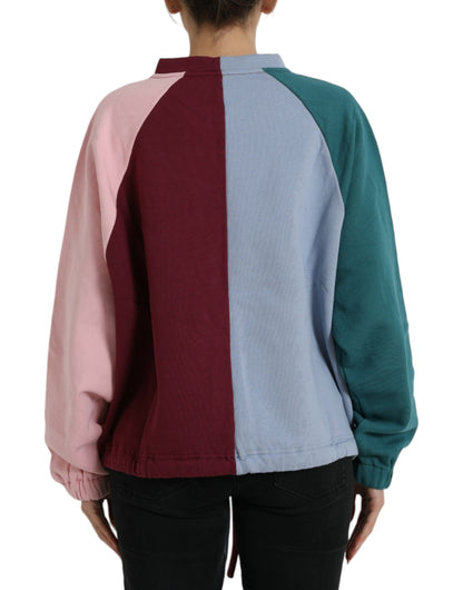 Multicolor Cotton Crew Neck Sweater