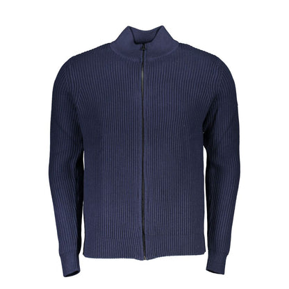 Blue Cotton Men Cardigan