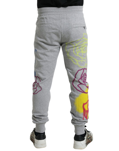 Chique grijze skinny katoenen joggingbroek