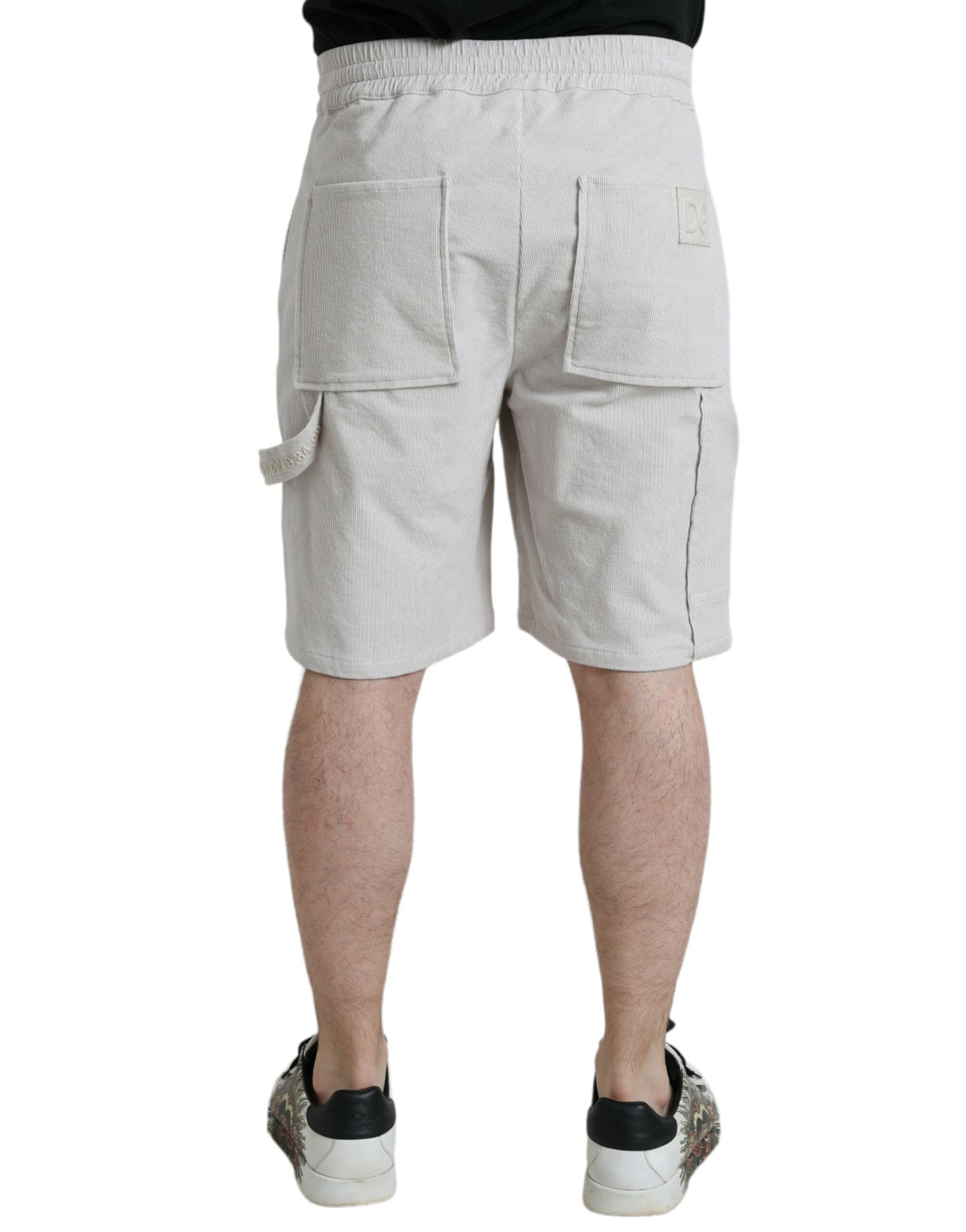 Beige katoenen corduroy heren bermuda shorts