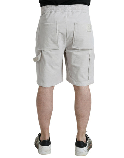 Beige katoenen corduroy heren bermuda shorts