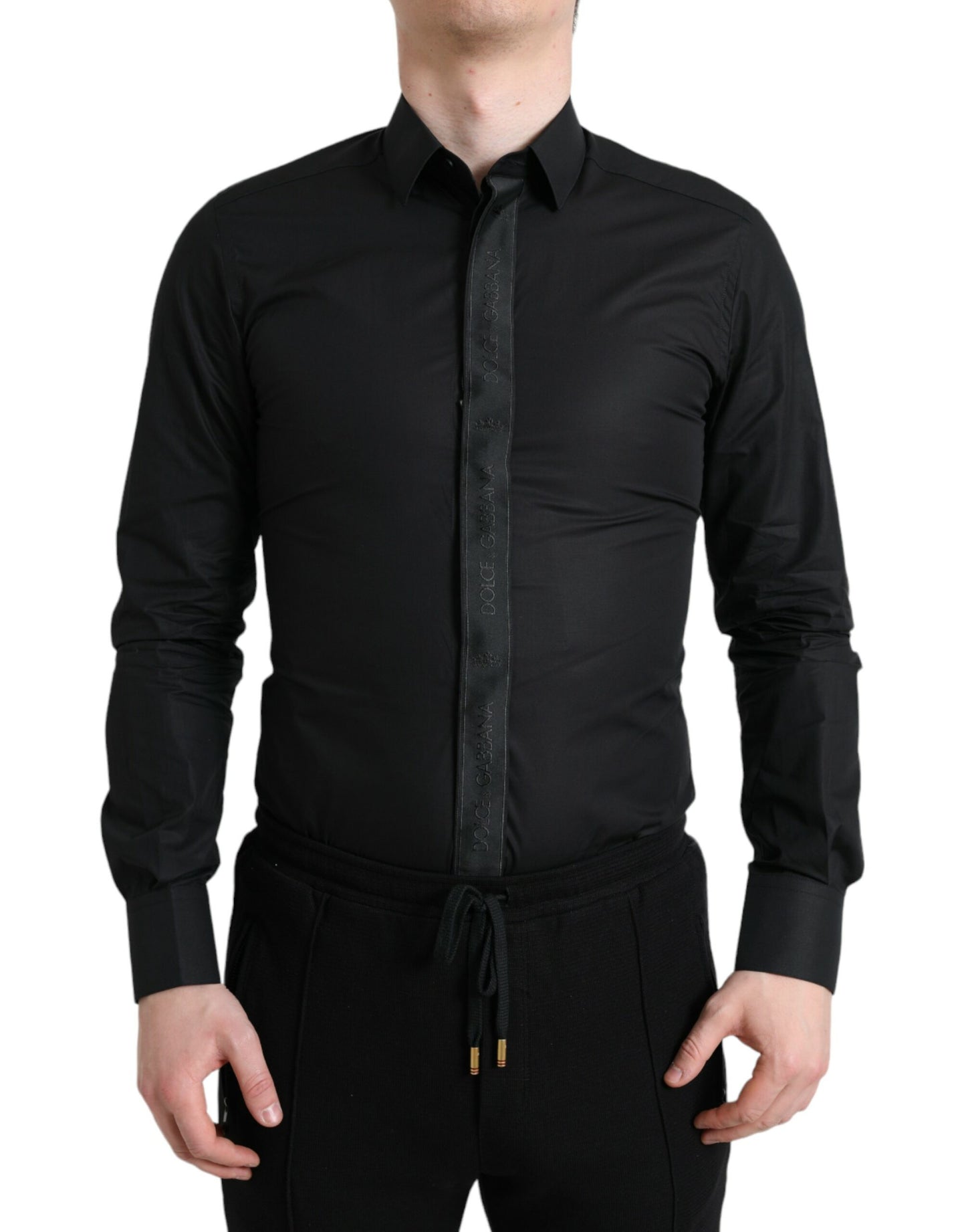 Elegante zwarte slim fit overhemd