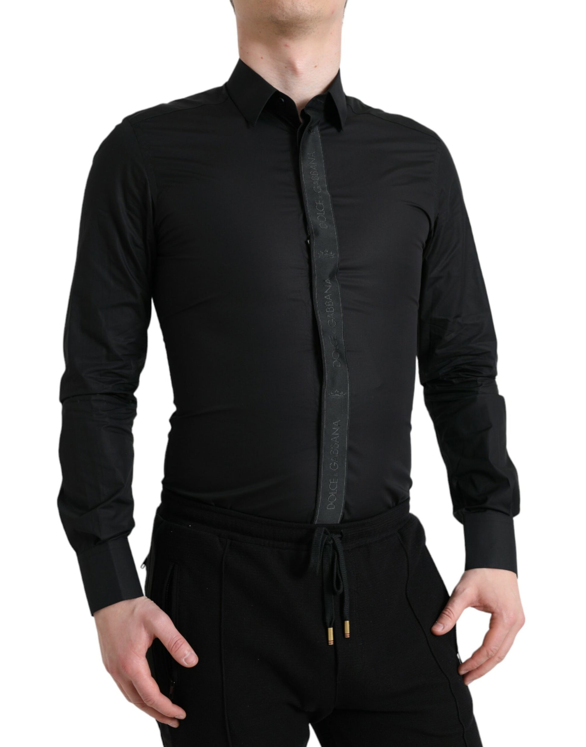 Elegante zwarte slim fit overhemd