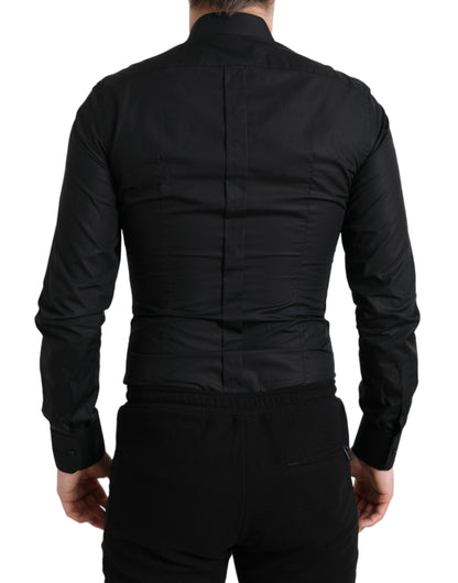 Elegante zwarte slim fit overhemd