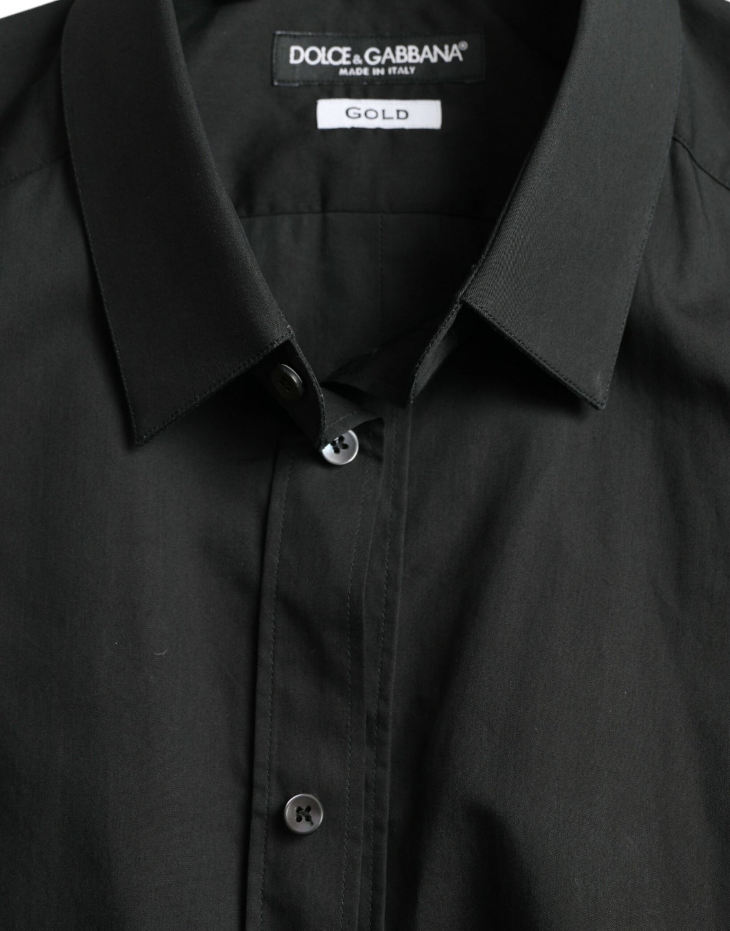 Elegant Slim Black Silk Blend Dress Shirt