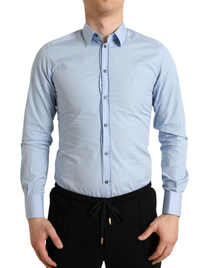 Elegante Slim Fit Hemelsblauwe Overhemd