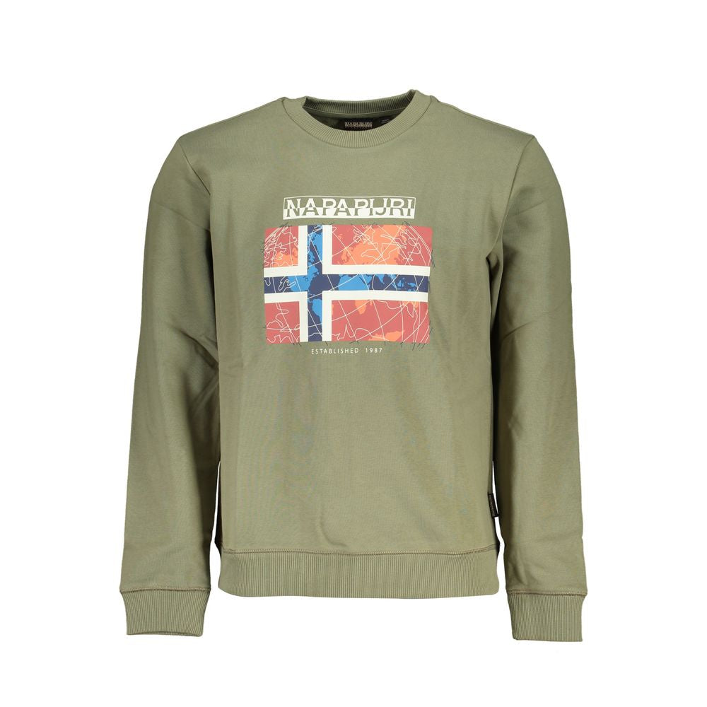 Green Cotton Men Sweater