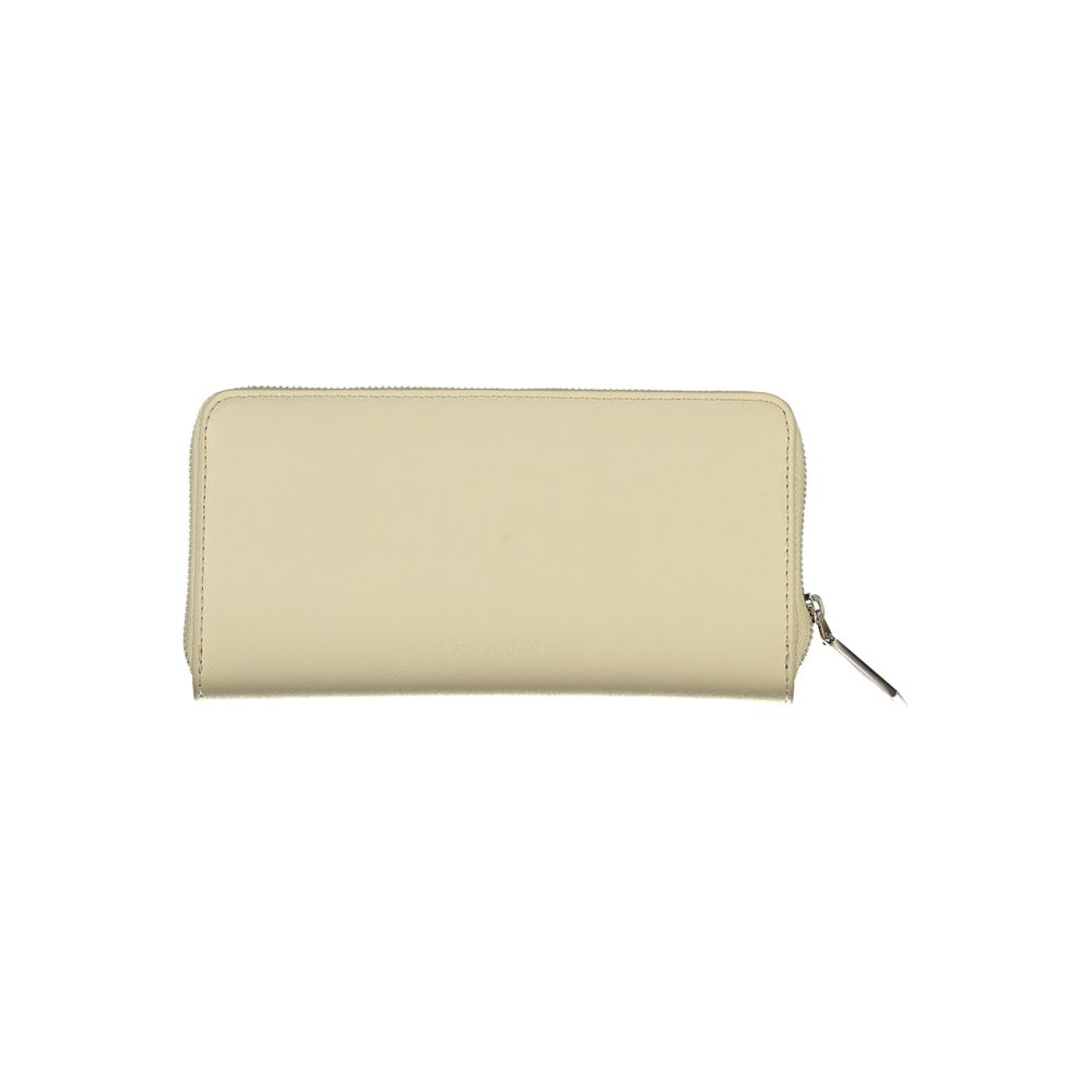 Elegant Beige Zip Wallet with RFID Blocking