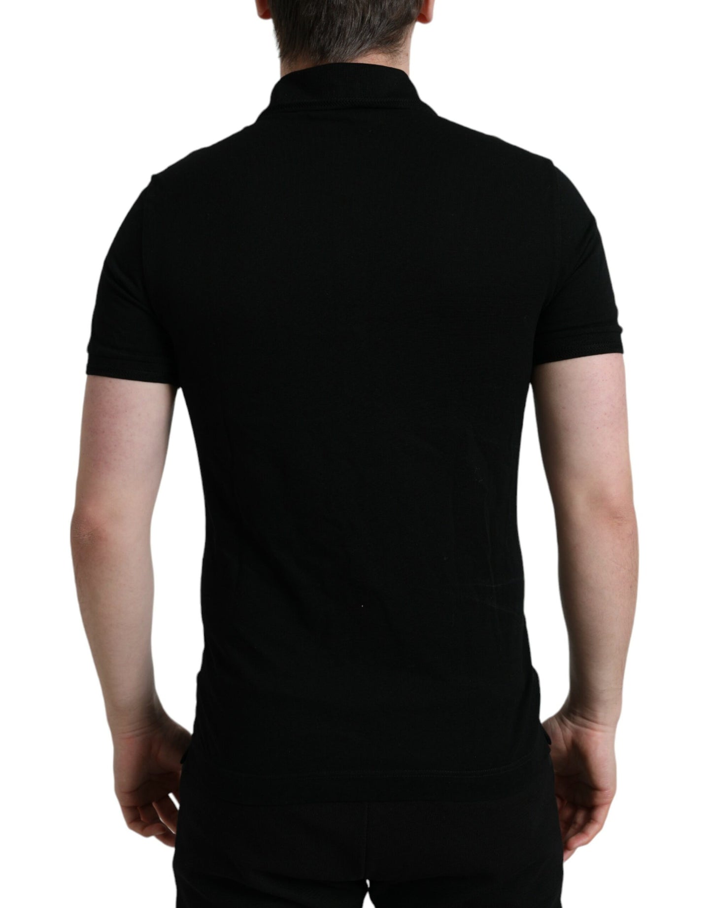 Elegante zwarte katoenen poloshirt