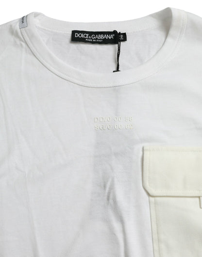 Elegant White Crew Neck Cotton Tee