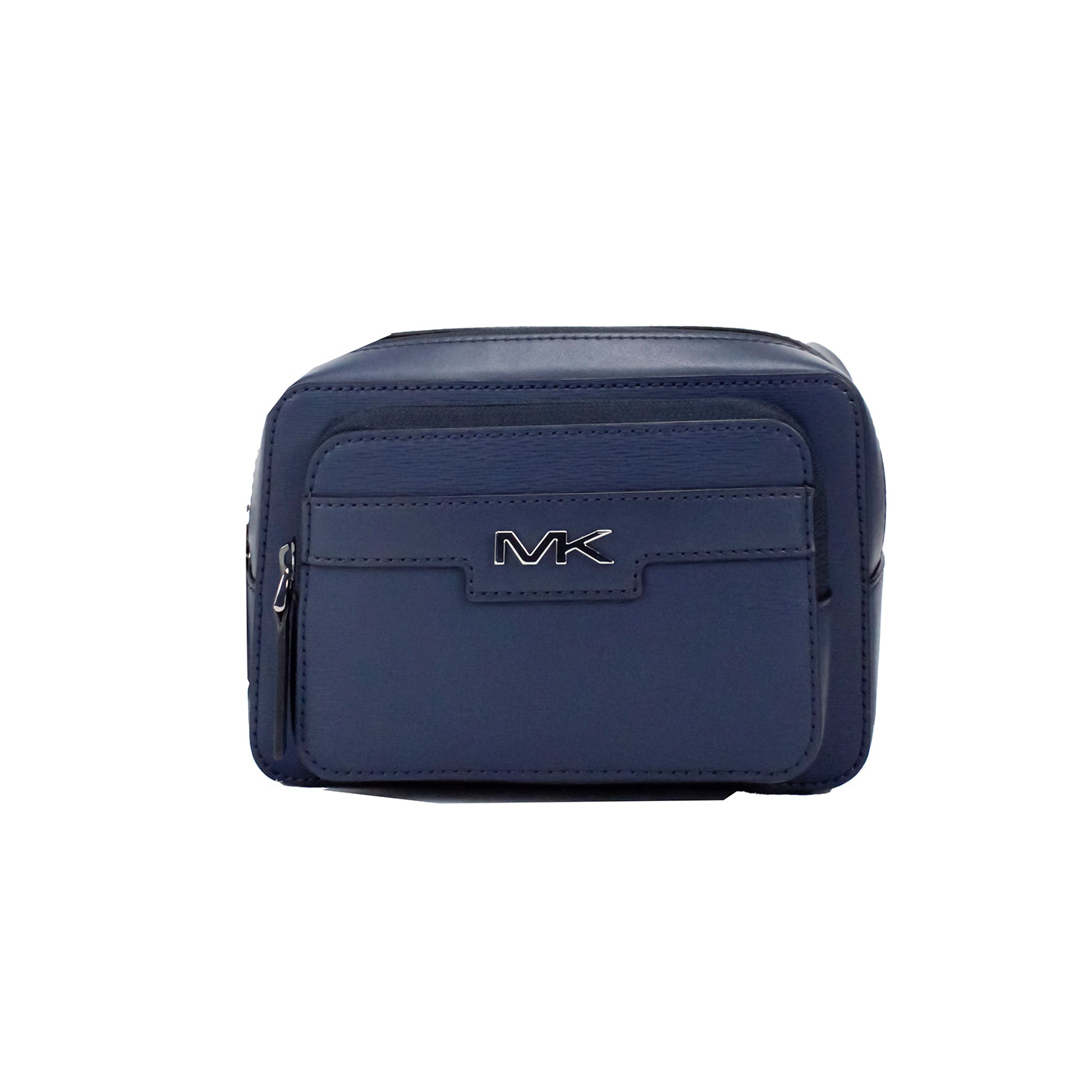 Cooper Small Navy Blue Gladde Leren Dubbele Rits Heuptas