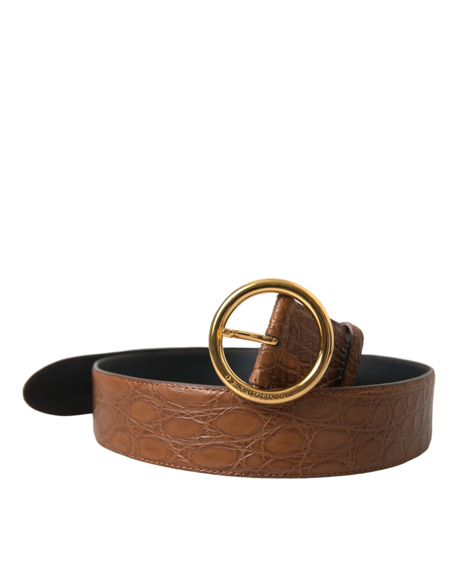 Elegante exotische leren riem - Rijk bruin