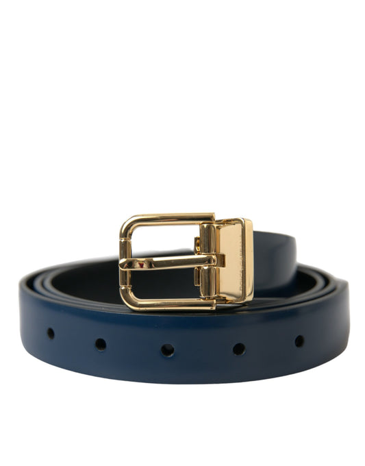 Elegante blauwe kalfsleren riem