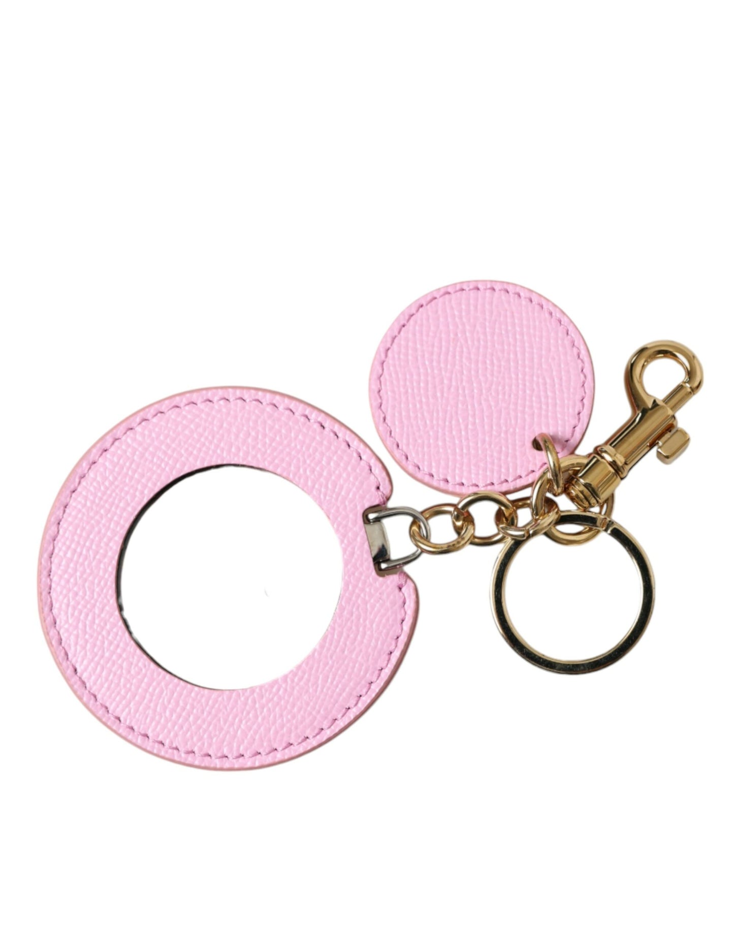 Elegante roze gouden leren sleutelhanger