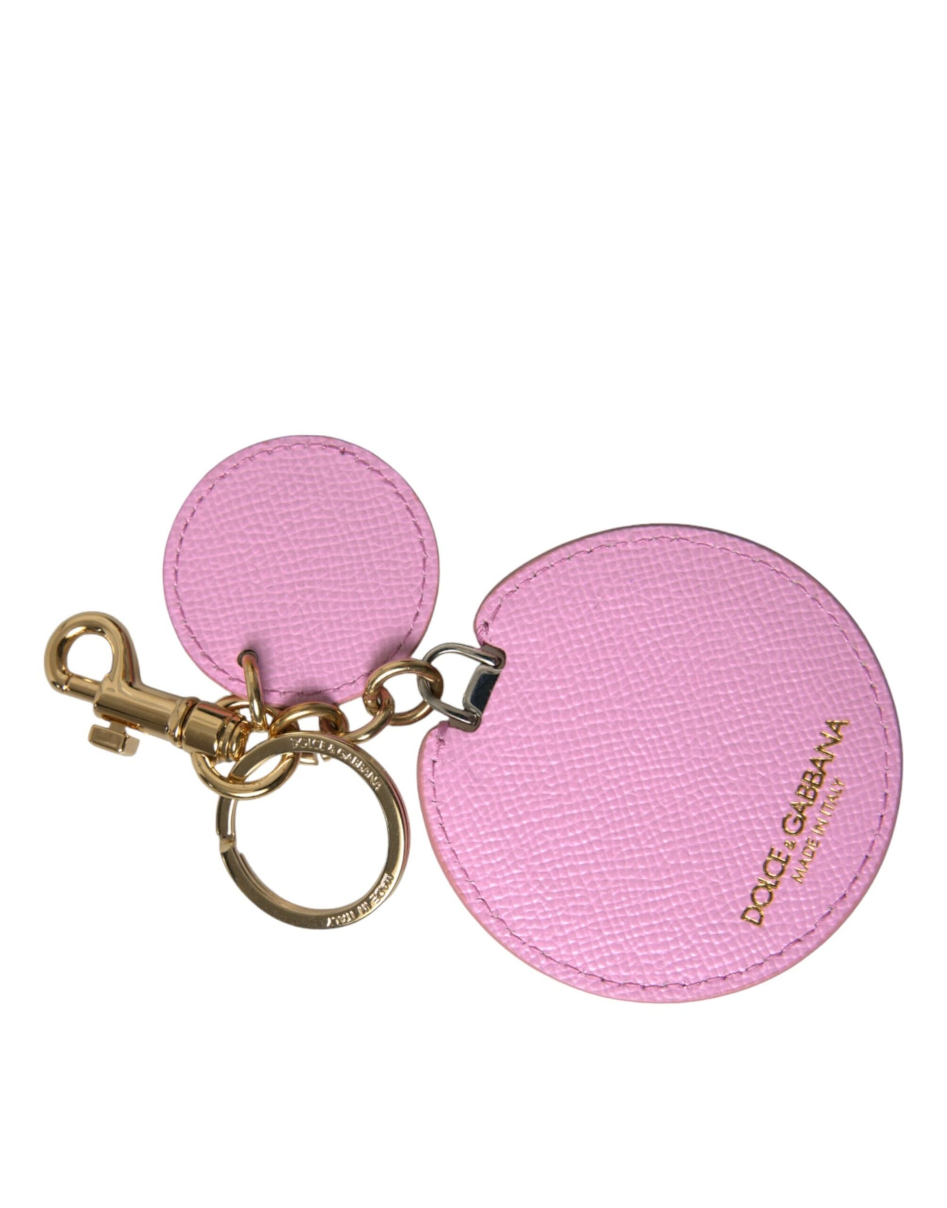 Elegante roze gouden leren sleutelhanger