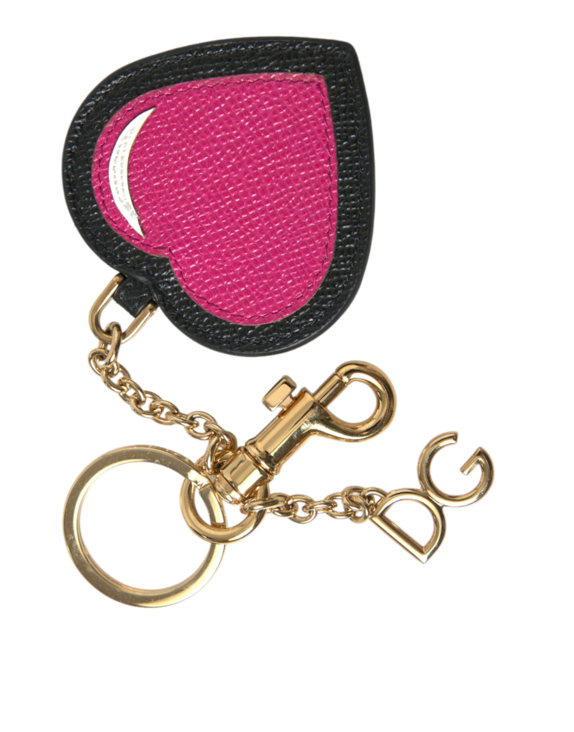 Prachtige gouden en roze leren sleutelhanger