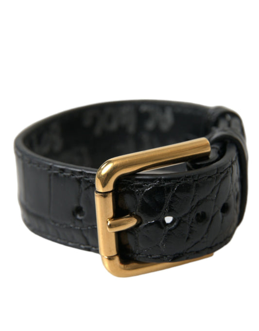 Elegante gouden zwarte leren armband