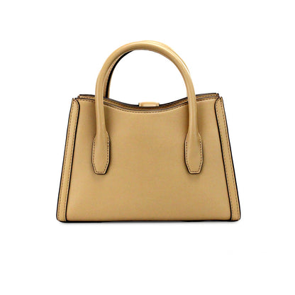 Gabby Kleine Camel Kunstleren Top Rits Satchel Crossbody Tas