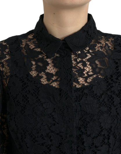 Elegante blouse met bloemenkant