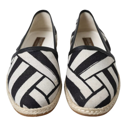 Elegante gestreepte leren espadrilles