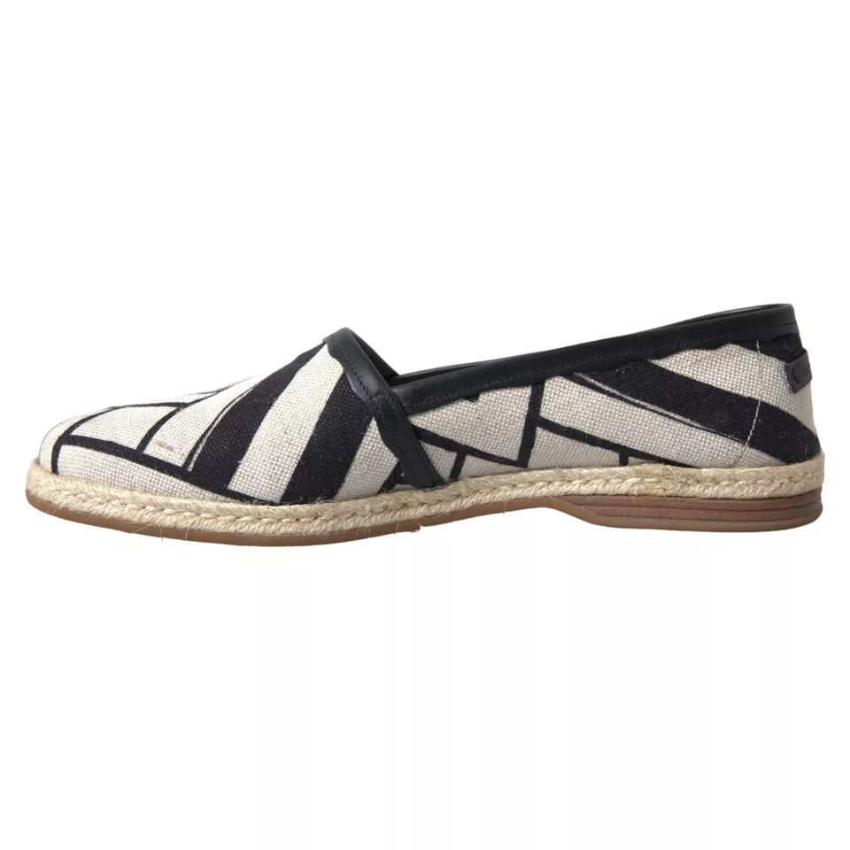 Elegante gestreepte leren espadrilles