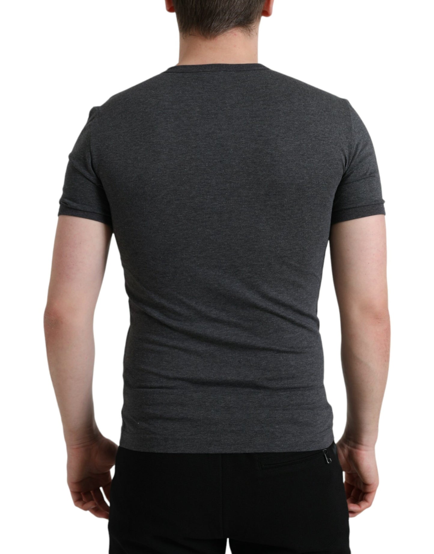 Elegant Dark Gray Crew Neck Tee