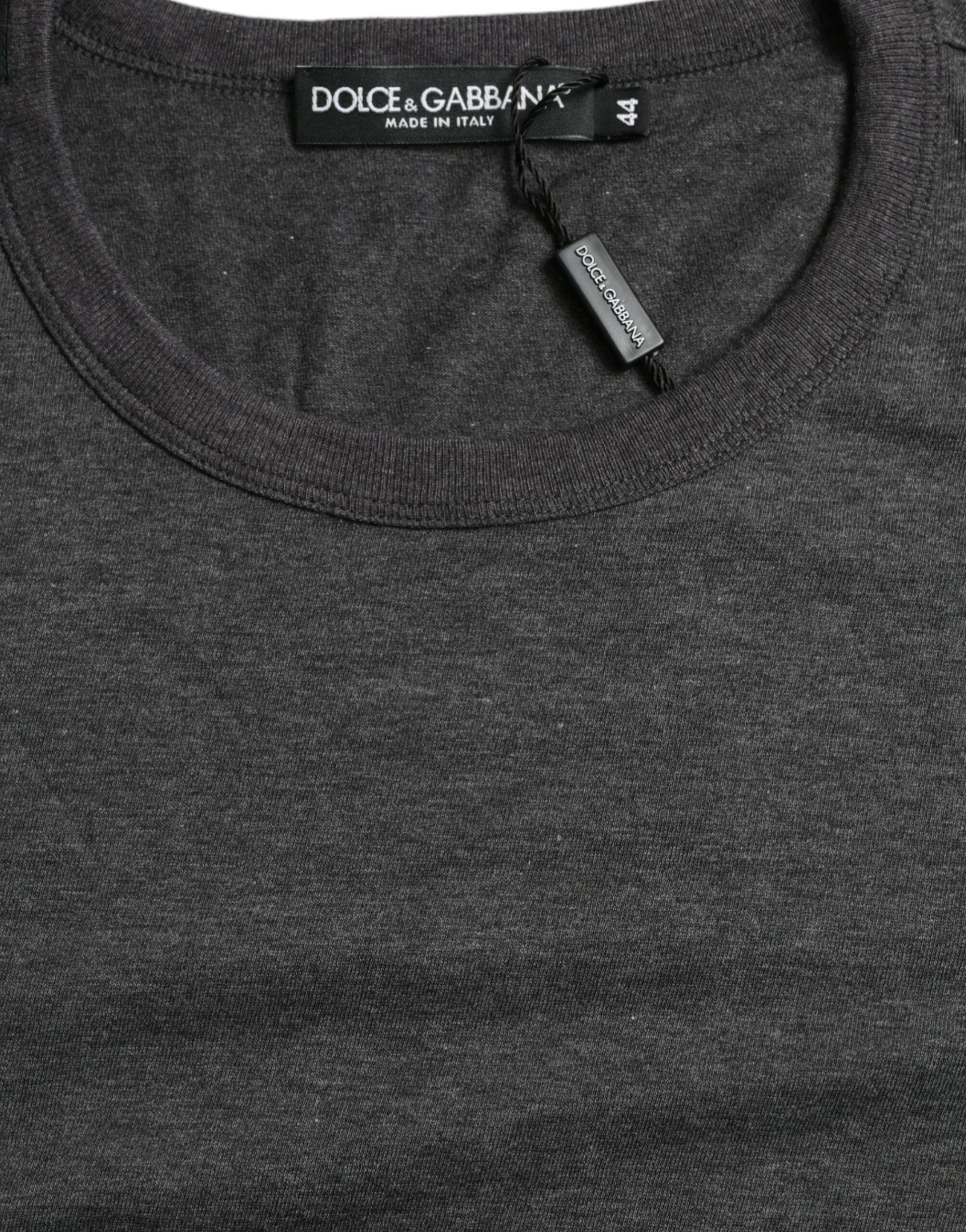 Elegant Dark Gray Crew Neck Tee