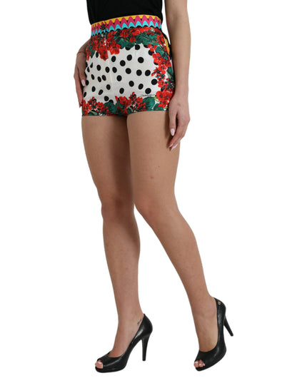 Multicolor zijden hoge taille hotpants