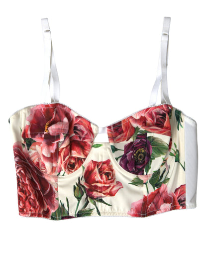 Bloemenzijdenmix Bustier Crop Top