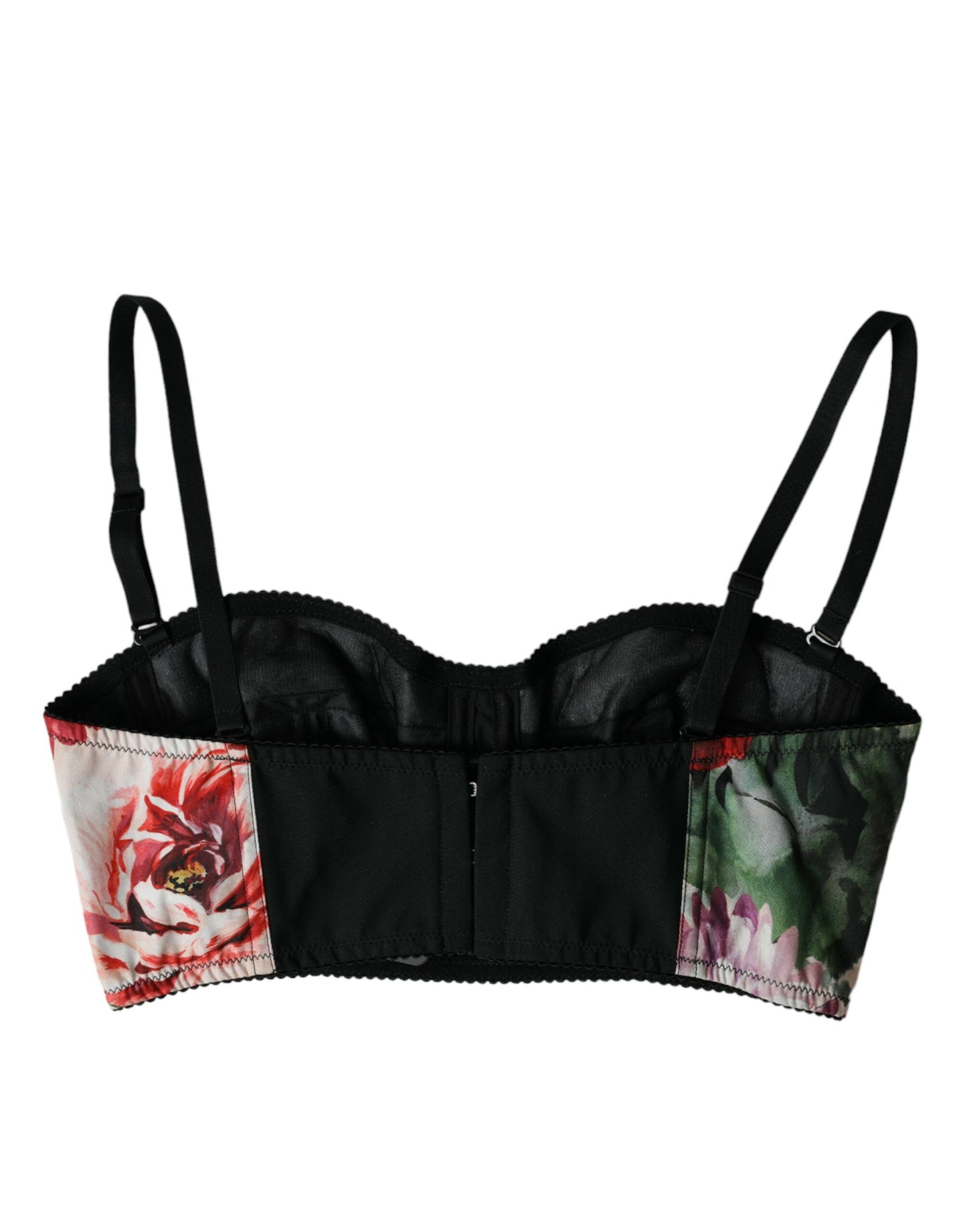 Veelkleurige bloemen bustier crop top