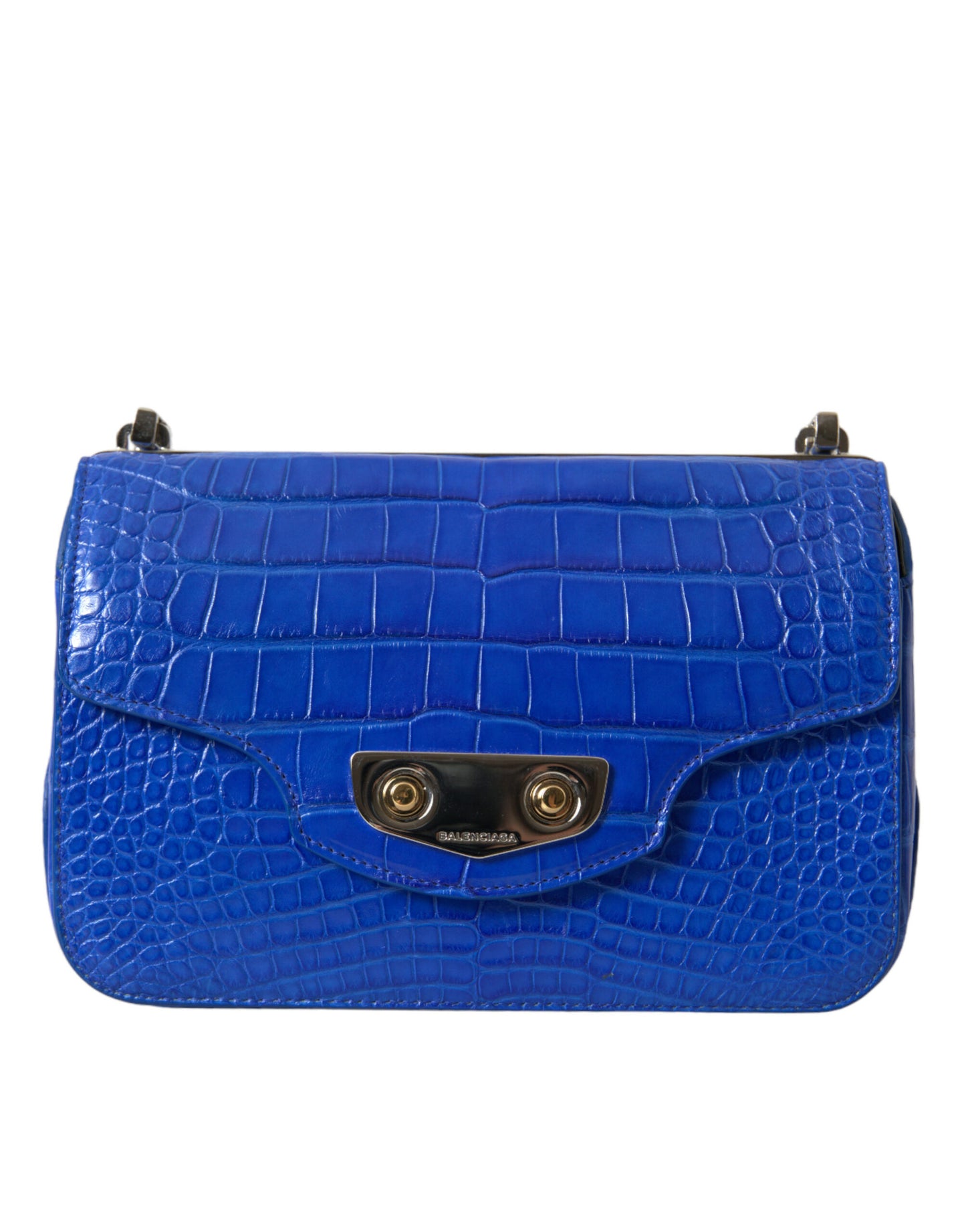 Alligator Skin Mini Schoudertas - Elegant Blauw