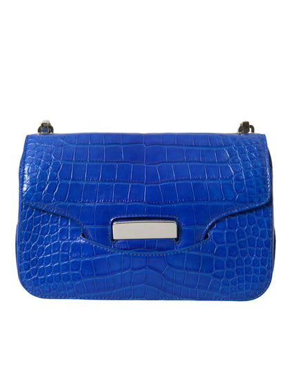 Alligator Skin Mini Schoudertas - Elegant Blauw