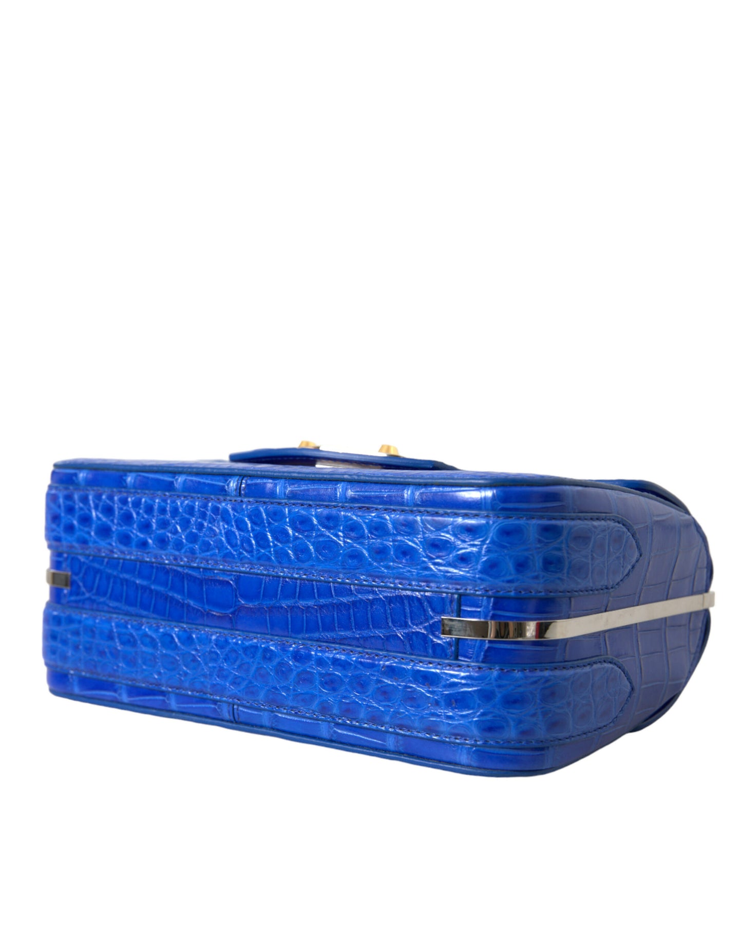 Alligator Skin Mini Schoudertas - Elegant Blauw