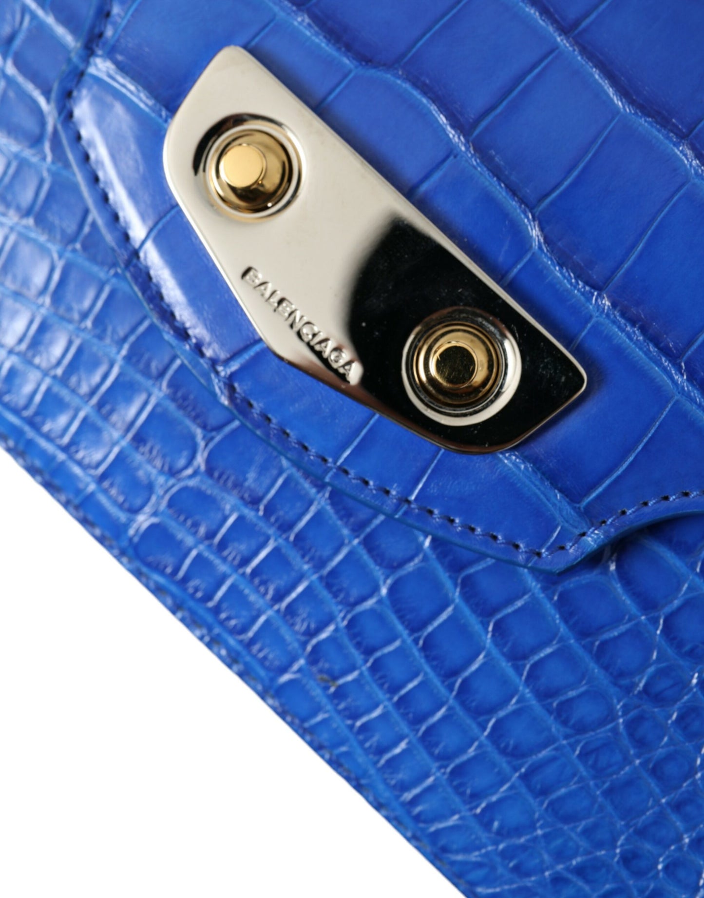 Alligator Skin Mini Schoudertas - Elegant Blauw