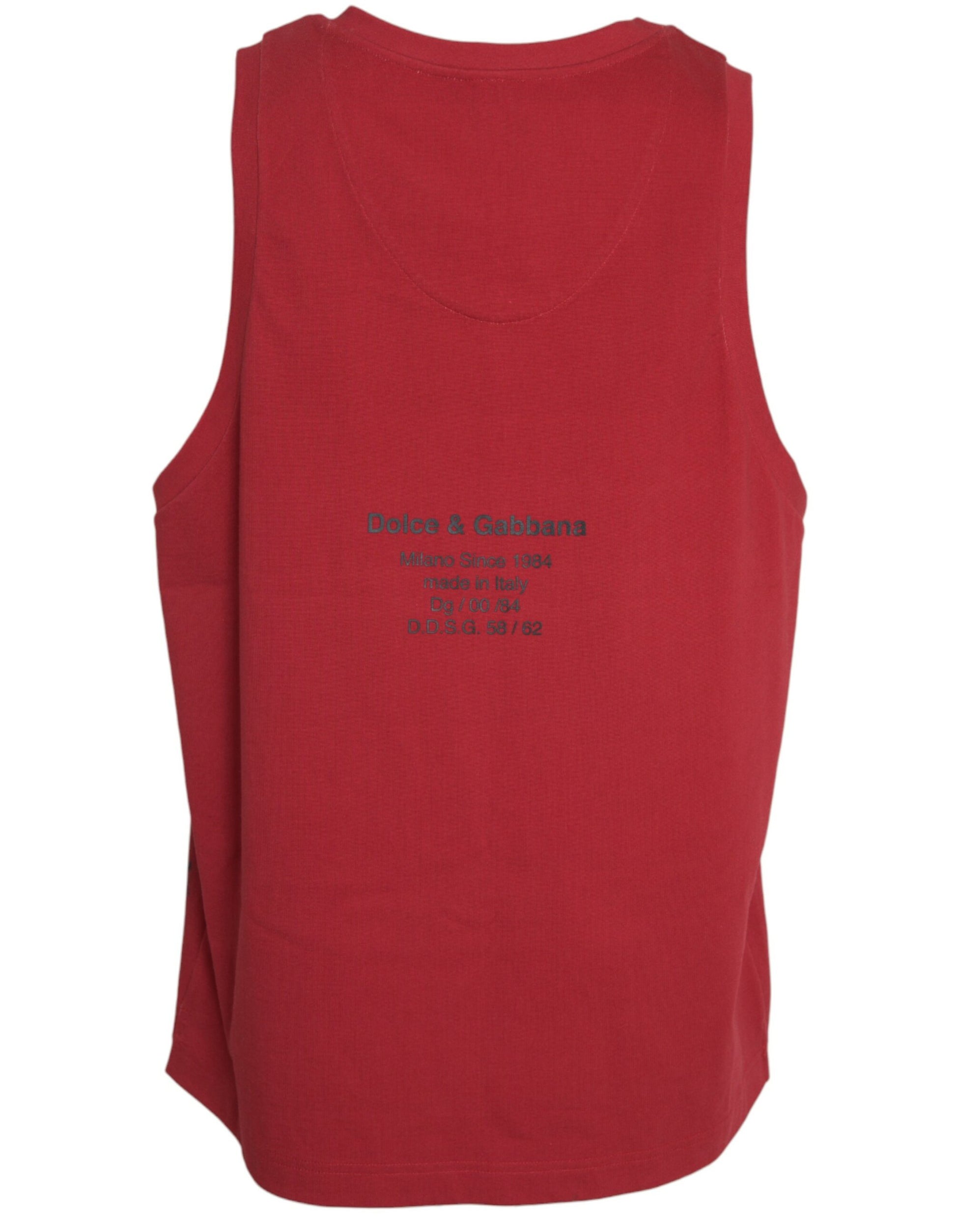 Rood luipaardprint mouwloos tanktop T-shirt