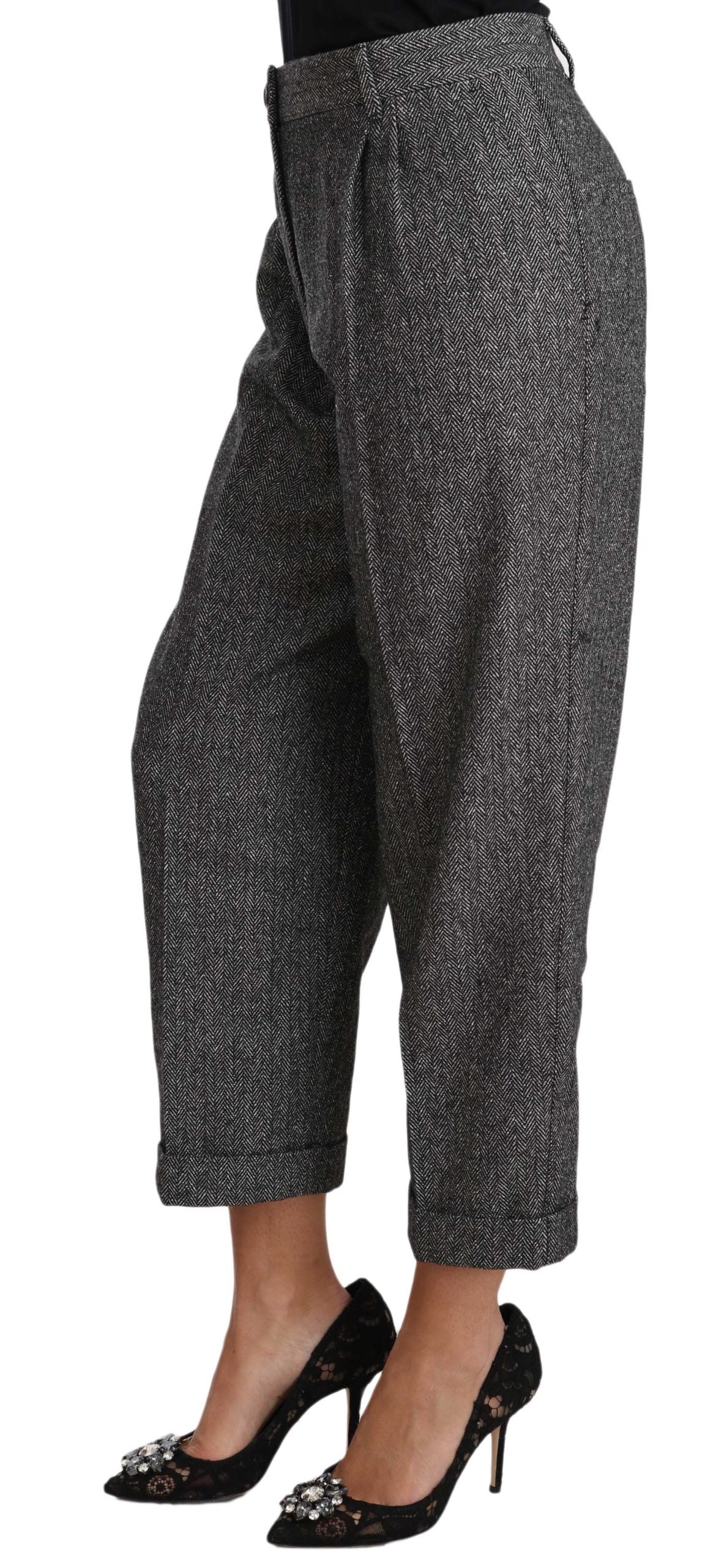 Elegante grijze wolmix broek