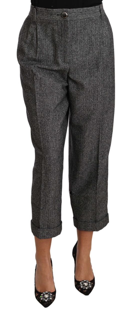 Elegante grijze wolmix broek