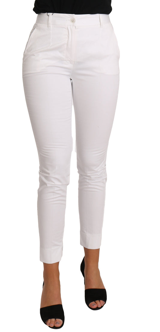 Chique witte slanke pantalon