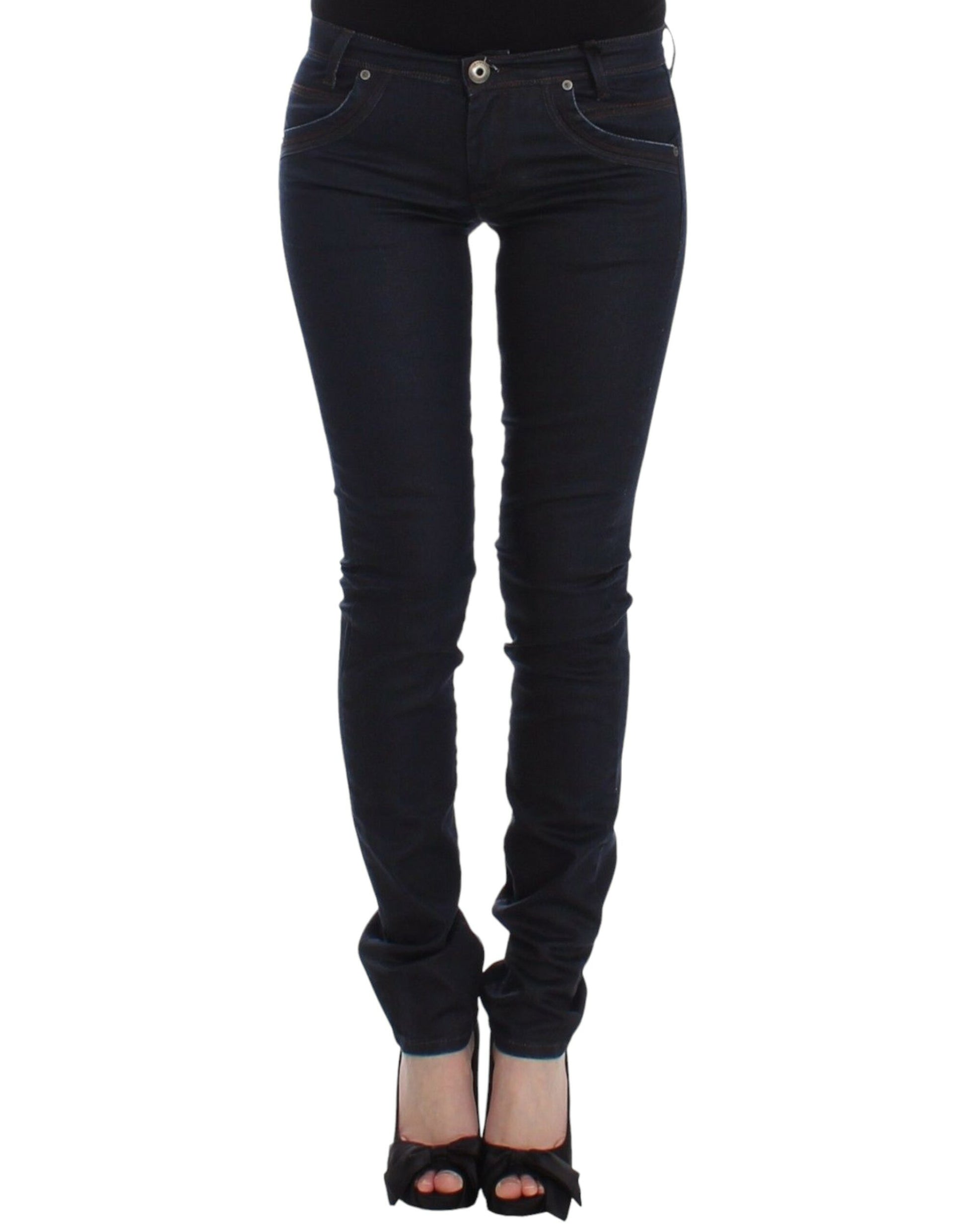 Chique donkerblauwe slim jeans voor een elegante stijl