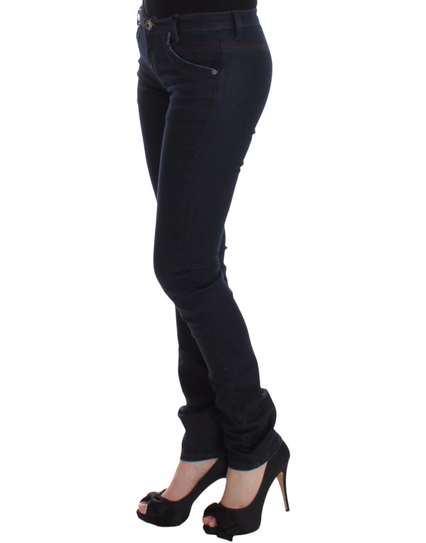 Chique donkerblauwe slim jeans voor een elegante stijl